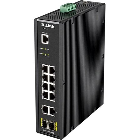 D-LINK SYSTEMS 12-Port Mngd Industrial Switch, -40C To +65C DIS-200G-12S